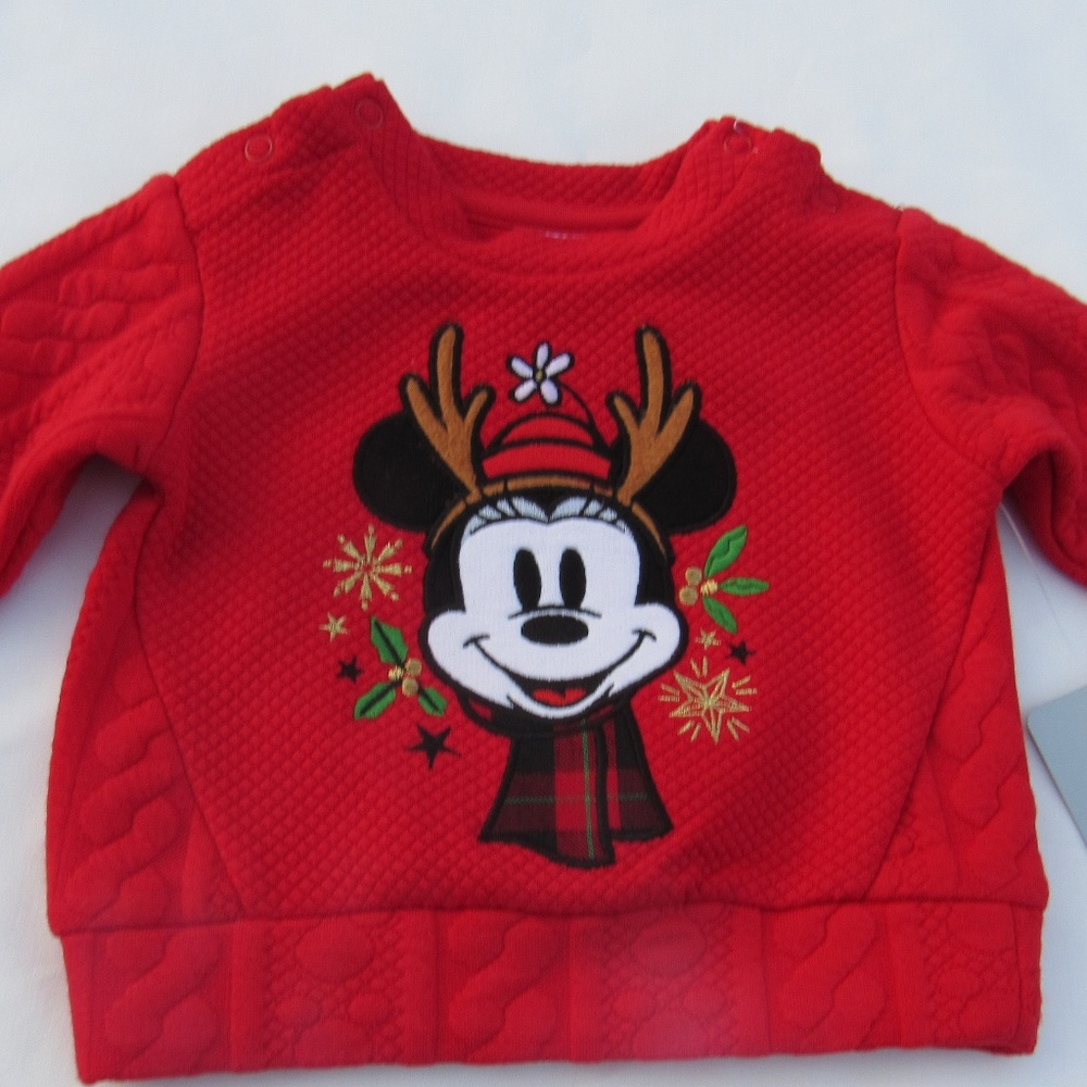 Disney Store Minnie Mouse Holiday Reindeer Sweater